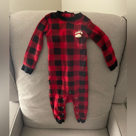 Lazy One Other - Lazy One Plaid PJ onesie